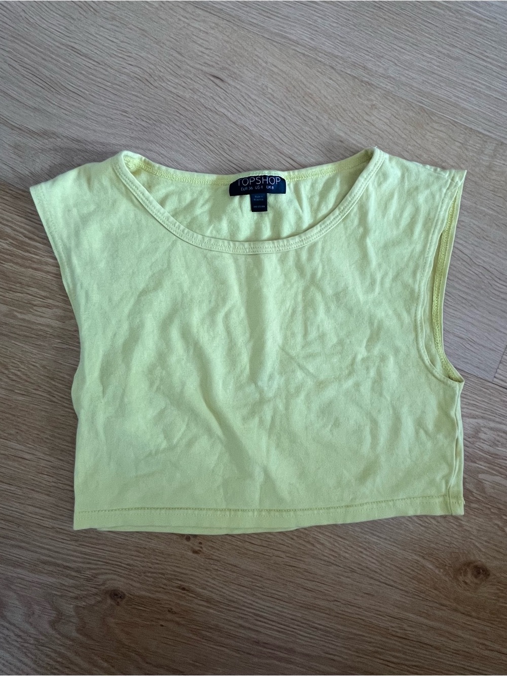 Topshop Yellow Cropped Tank